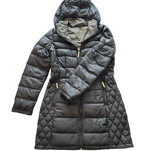 Michael Kors Black Hooded Packable Down Fill Puffer Jacket